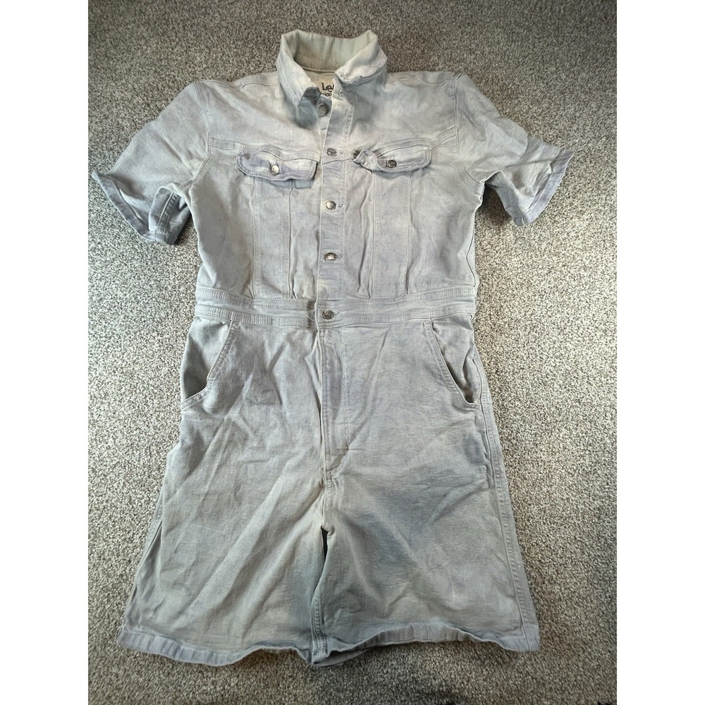 Lee Union Alls Short Romper Vintage Modern‎ Blue Work Wear Medium